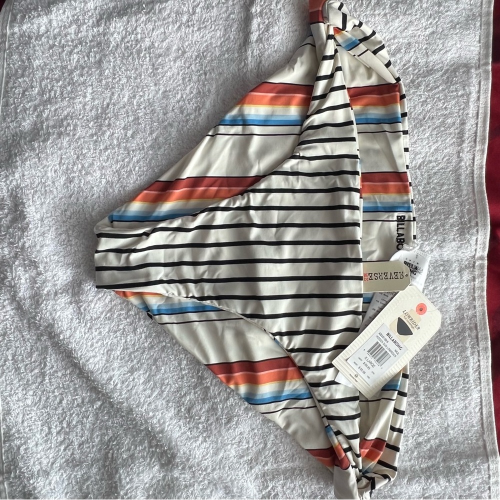Billabong Lowrider Bikini Bottom with Stripes - Reversible NWT